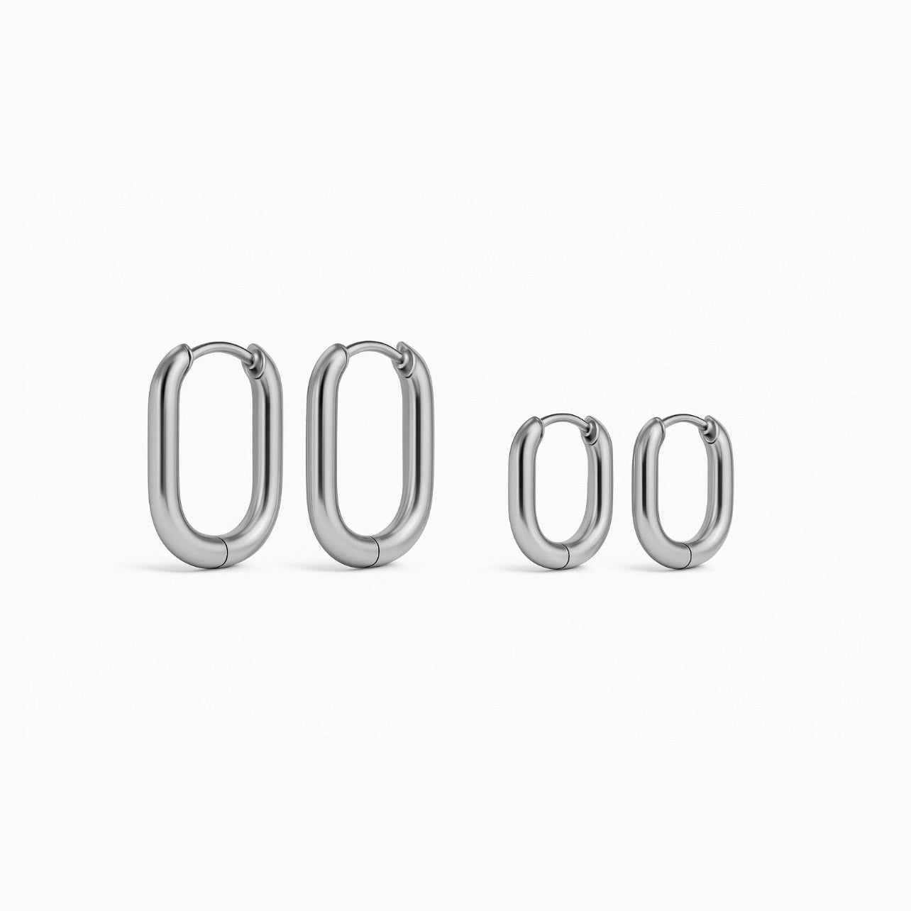 Piazze silver hoops